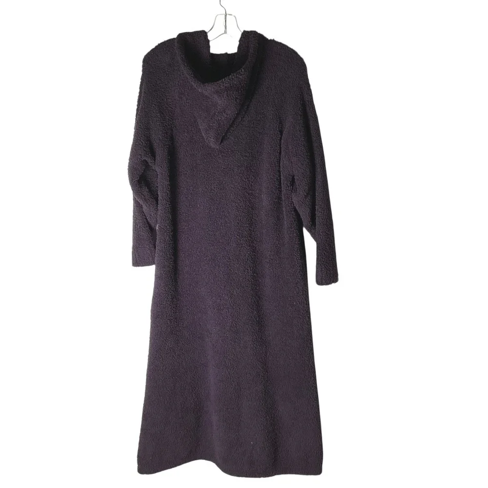Barefoot Dreams CozyChic Hood 1/2-Zip Lounger Robe Long Purple Size 1 Small Cozy